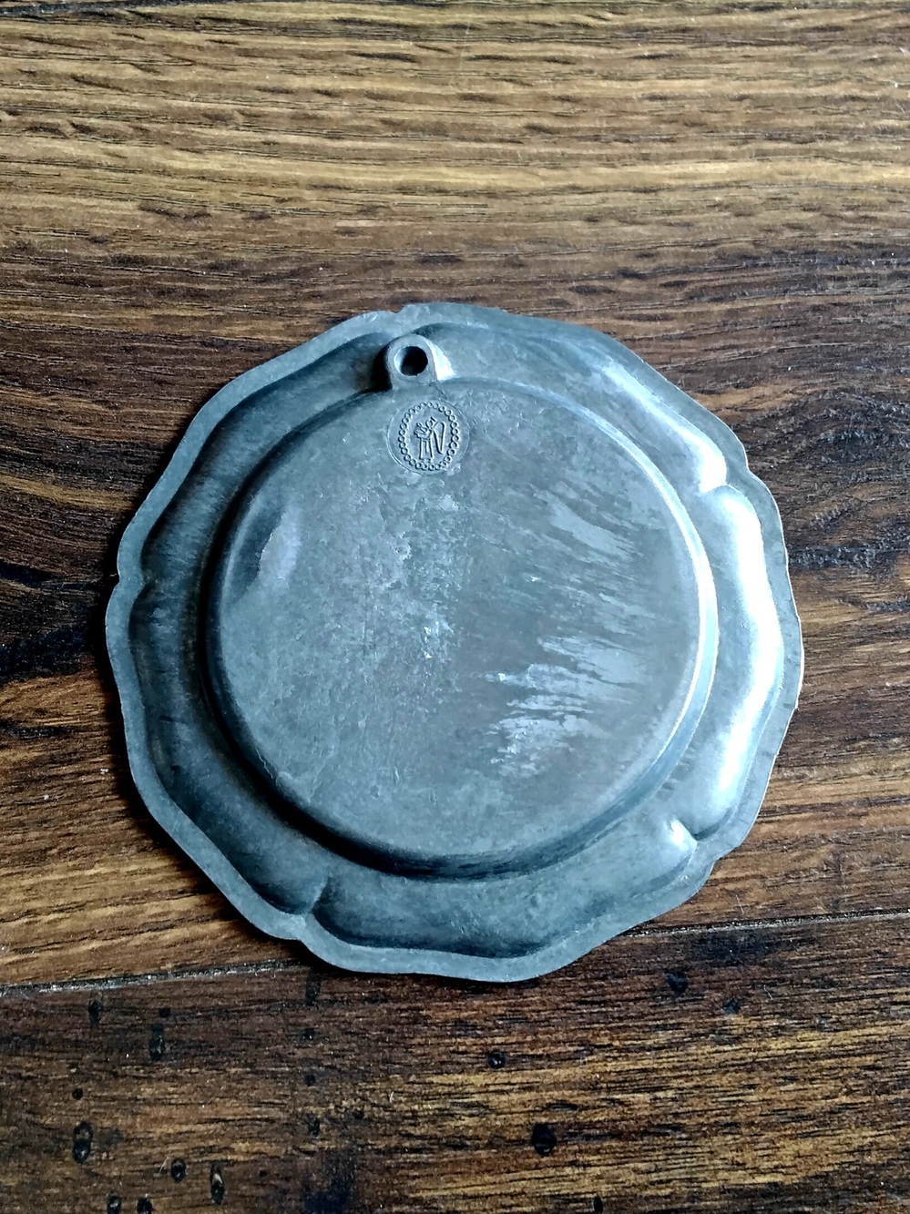 Pewter & Porcelain Mallard Duck Mini Plate Coaster Or Wall Hanging - Picture 2 of 3